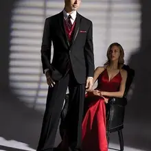 Красный жилет, черные костюмы, Custume Homme, 3 предмета, высококачественный костюм для жениха, последняя мода, Terno Masculino, лидер продаж