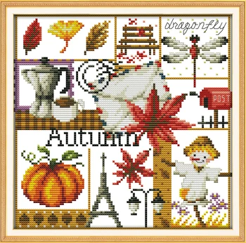 

Autumn, counted printed on fabric DMC 14CT 11CT Cross Stitch kits,embroidery needlework Sets, Home Decor