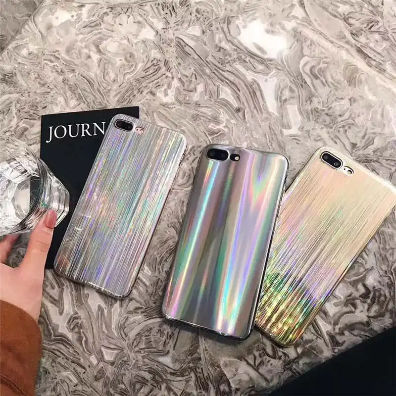 

Simple Laser For Iphone 6 6s 7 8P X Xs Xr Max Simple Retro Laser Tpu Rainbow Phone Case