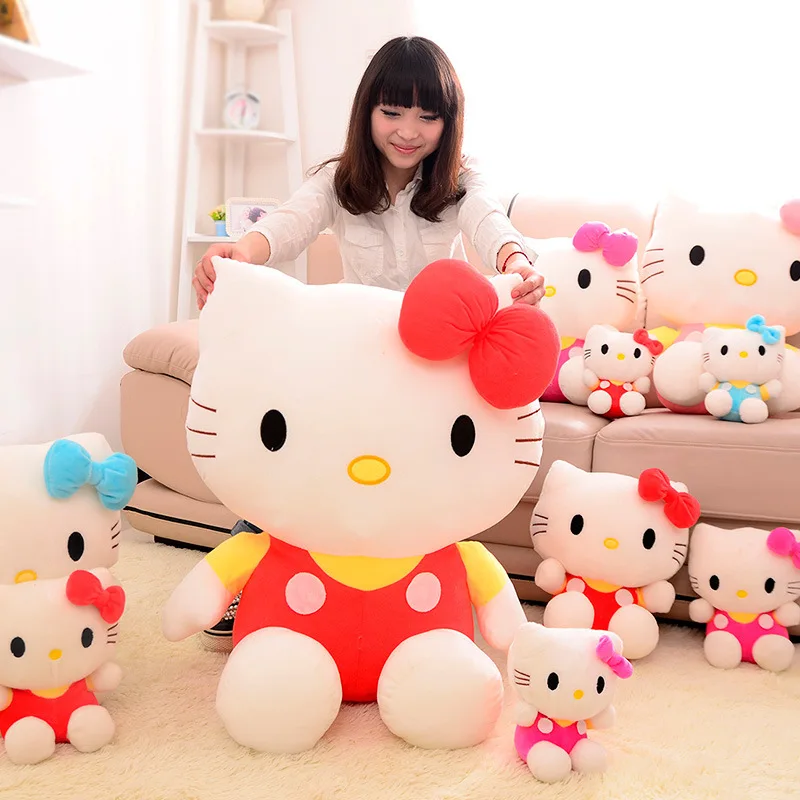 New hello KT cat plush font b toy b font doll birthday gift sitting height 25cm