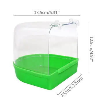 Adeeing Parrot Bird Bathtub with Hooks Cage Accessory Bird Bath Shower Box Random Color 4