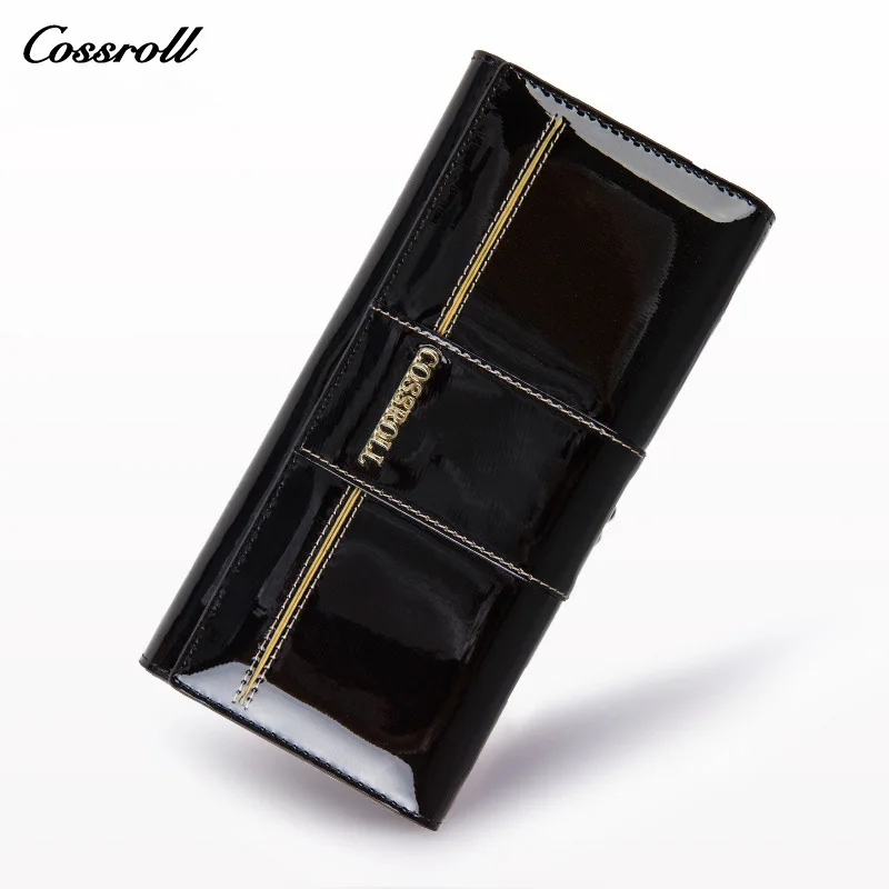

Patent Leather Wallet Luxury Genuine Leather Women Wallets Long Designer Leather Womens Wallets and Purses