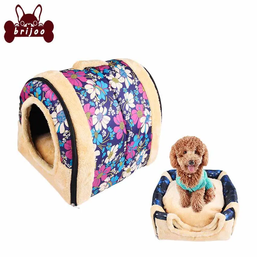 Brijoo Pet Dog House Nest With Mat Foldable For Small Medium Dogs Bed Cat Travel Kennels Cats Products | Дом и сад
