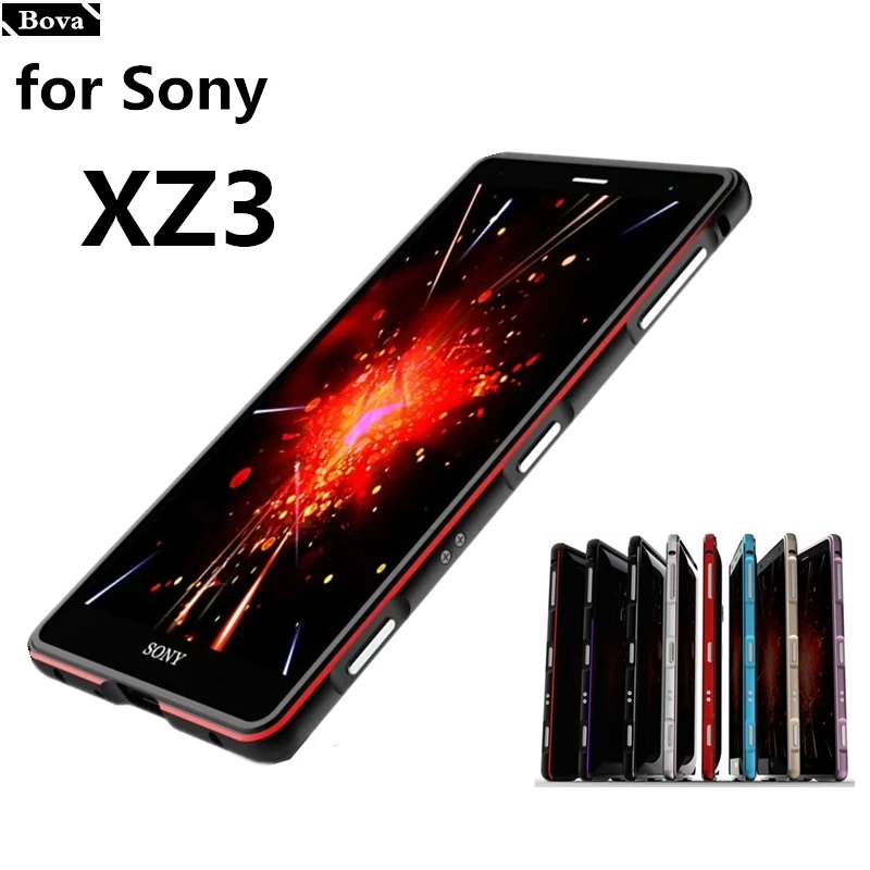 Чехол для Sony XZ3 роскошный Ультратонкий алюминиевый бампер Xperia + 2 пленки (1