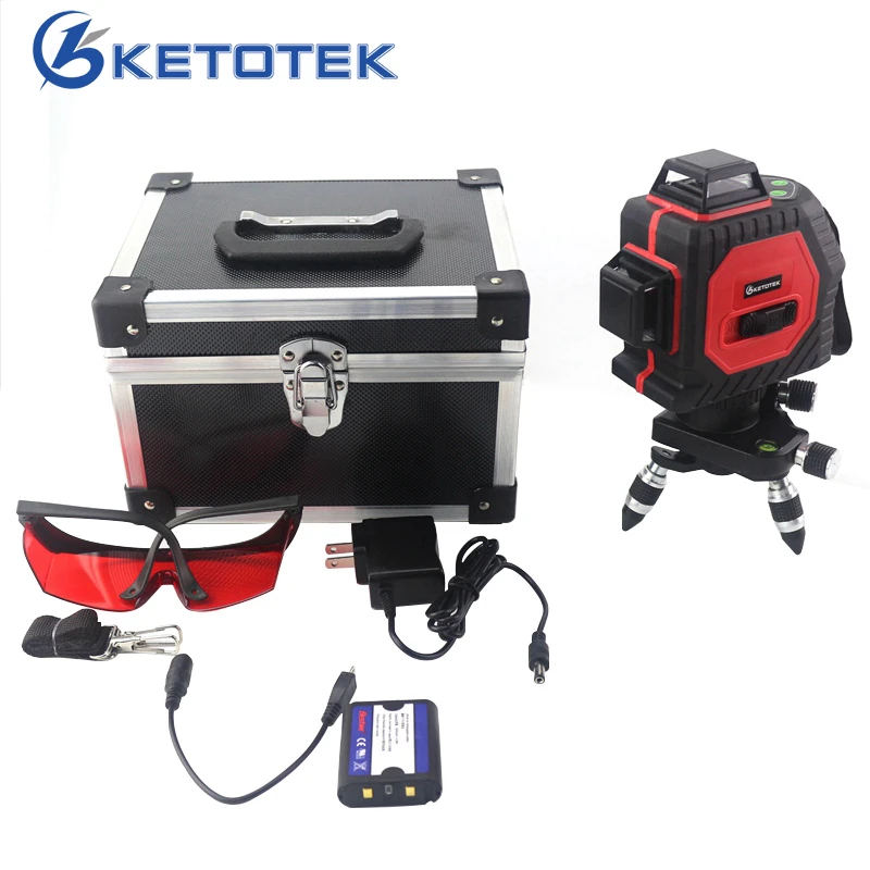 12 8 Lines 3D 2D Laser Level Self-Leveling Tools 360 Horizontal and Vertical Super Powerful Indoor Outdoor + Tripod | Инструменты