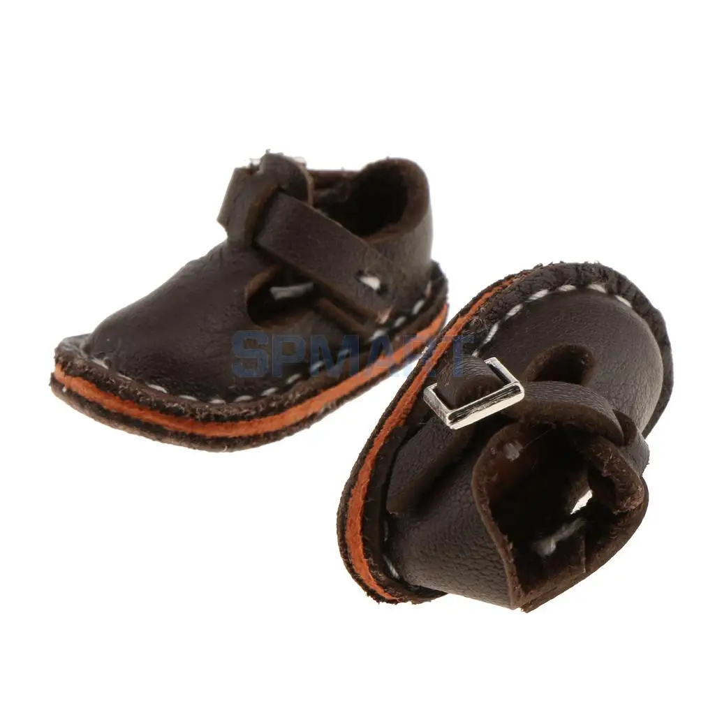 Pair of Fashion Shoes PU Leather Lace up Boots Shoes for 12'' Blythe Doll Clothes