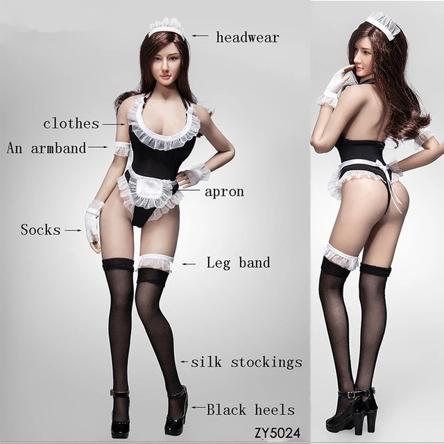 ZYTOYS ZY5024 1/6 весы костюм горничной сексуальный женский комплект одежды женское
