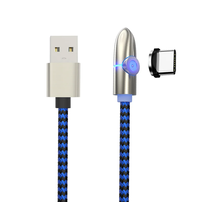 Acgicea 90 градусов светодиодный магнитный кабель Micro usb type C Быстрая зарядка Micro usb type-C магнитное зарядное устройство для iPhone XR X xiaomi USB-C