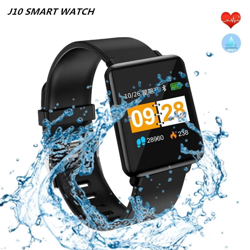 

J10 Smart band Android IOS heart rate smart Bracelet sleep tracker Fitness blood tracker Pressure group with Color Screen