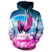 Männer/frauen Hoodies modemarke Kleidung Regenbogen Llamacorn 3D printed Hip Hop Sweatshirt Männer Slim Fitness Trucksuit