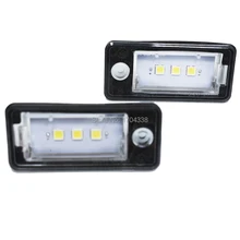 2 шт. для Audi номерной знак свет 12 В White3SMD 5050 светодио дный номерной знак лампа для audi A3 S3 A4 S4 B6 B7 A6 C6 S6 A8 S8 RS4 RS6 Q7