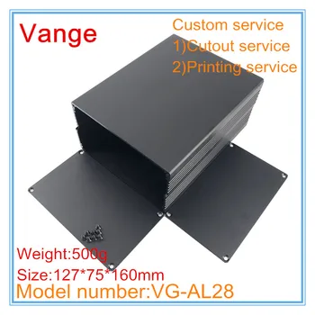 

2pcs/lot electronic project box diy 127*75*160mm 6063-T5 aluminum instrument box diy for wire connector device