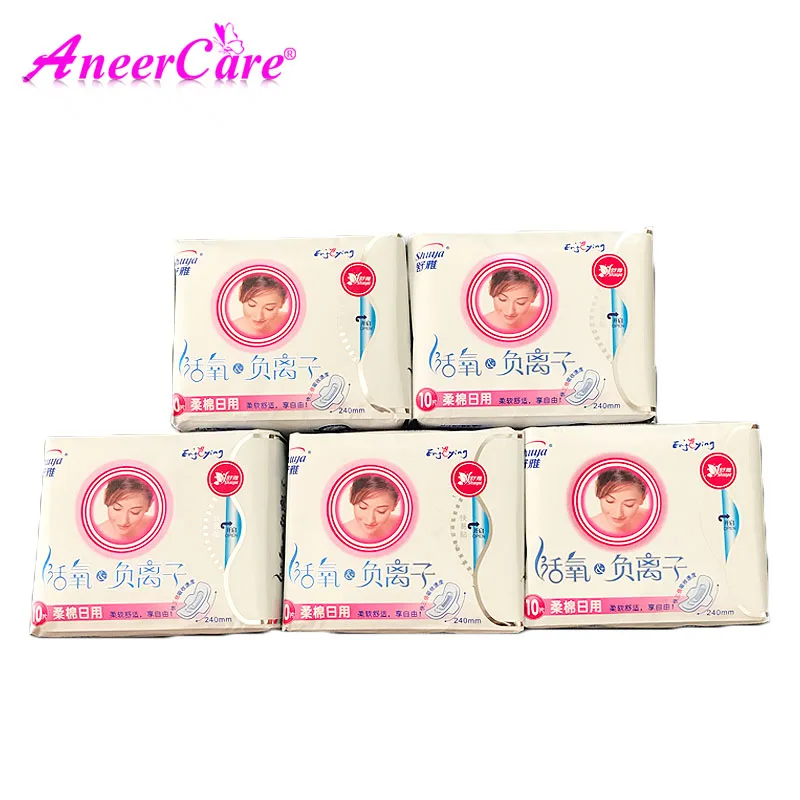 

5pack women's sanitary napkin serviette menstruelles of healing panty liners winion sanitary cotton menstrual pad Daytime use