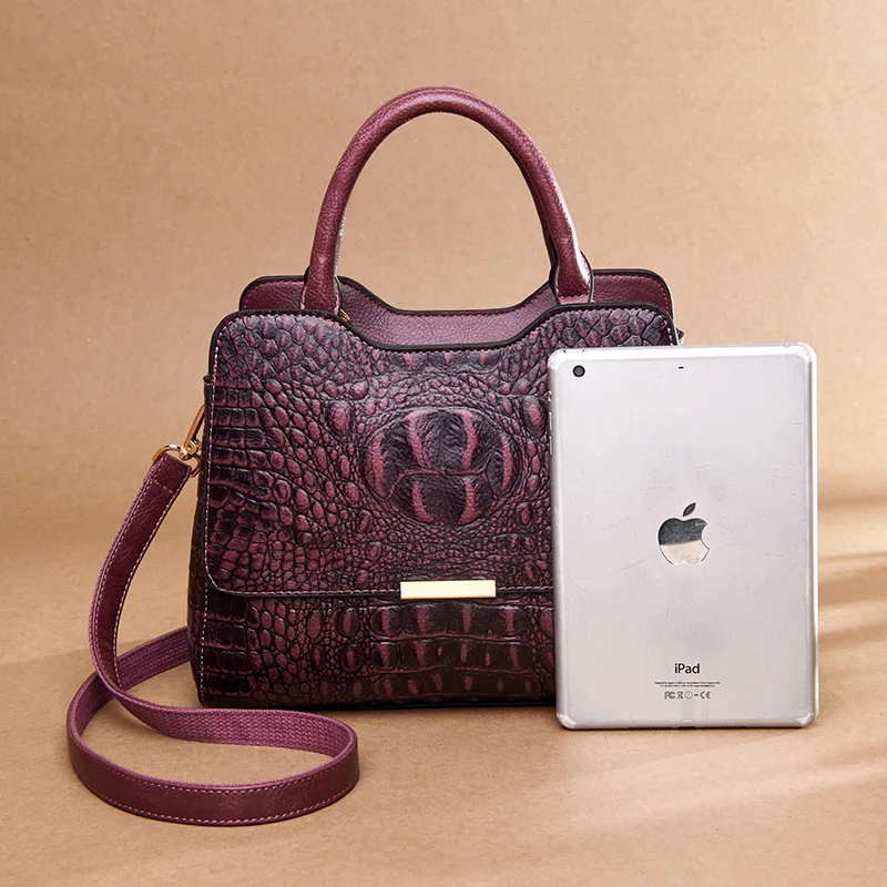  2019 New Crocodile Pattern Luxury Handbags Women Genuine Leather Bags Designer Tote Bags for Women  - 32996508588