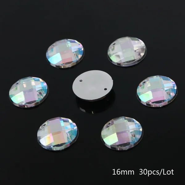 16MM 30PCS  white AB