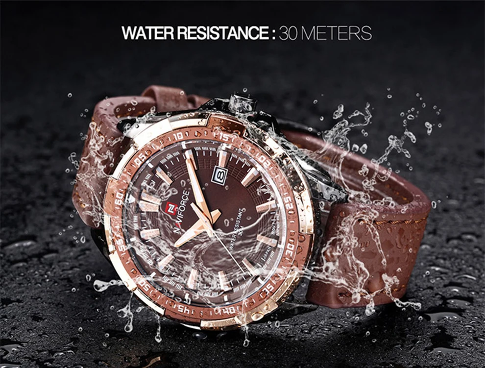 NAVIFORCE роскошные часы Мужские кварцевые повседневные кожаные водонепроницаемые спортивные военные наручные часы с датой мужские часы
