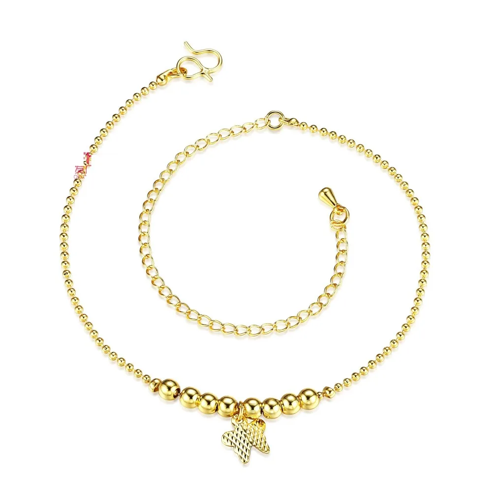 Wholesale Simple Metal Beads Butterfly Anklets Chain Dog/ Fish Anklets