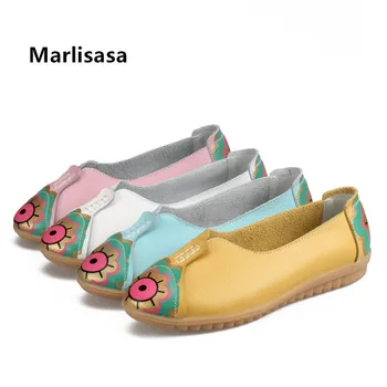 

Women Classic High Quality Soft Leather Slip on Loafers Lady Leisure Floral Printed Flat Shoes Chaussures Plates Femmes G2148