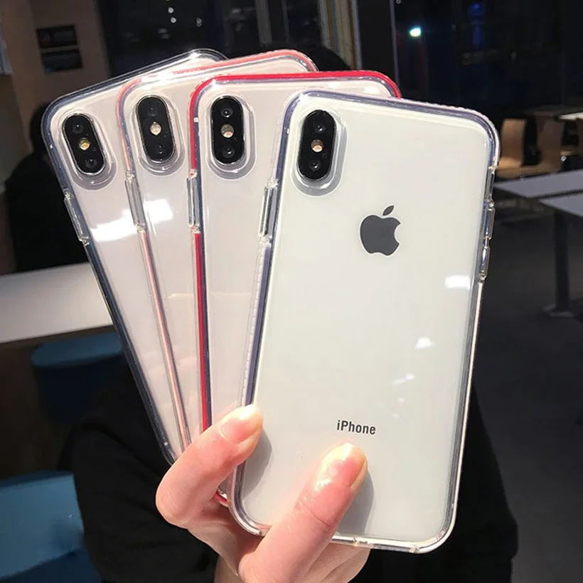 

Shockproof Clear Case for iphone X XR XS MAX 6 6S 7 8 Plus Transparent Silicone Phone Case Soft TPU Protection Full Cover