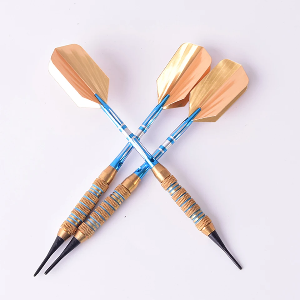New Yezlieying 3 pieces / set of professional darts 18 grams of yellow soft tip darts aluminum blue darts
