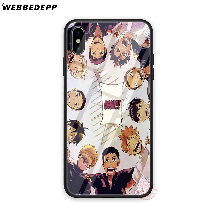 Webbedepp Cool Anime Volleyball Haikyuu Tempered Glass Phone Case For Apple Iphone Xs Max Xr X 8 7 6s Plus 5s Se Cover Fitted Cases Aliexpress