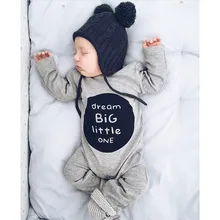 Комбинезон с длинными рукавами и буквенным принтом для новорожденных и маленьких мальчиков и девочек; одежда; милые наряды; kniz Bebek Yaz Giyim roupa infantil Menina