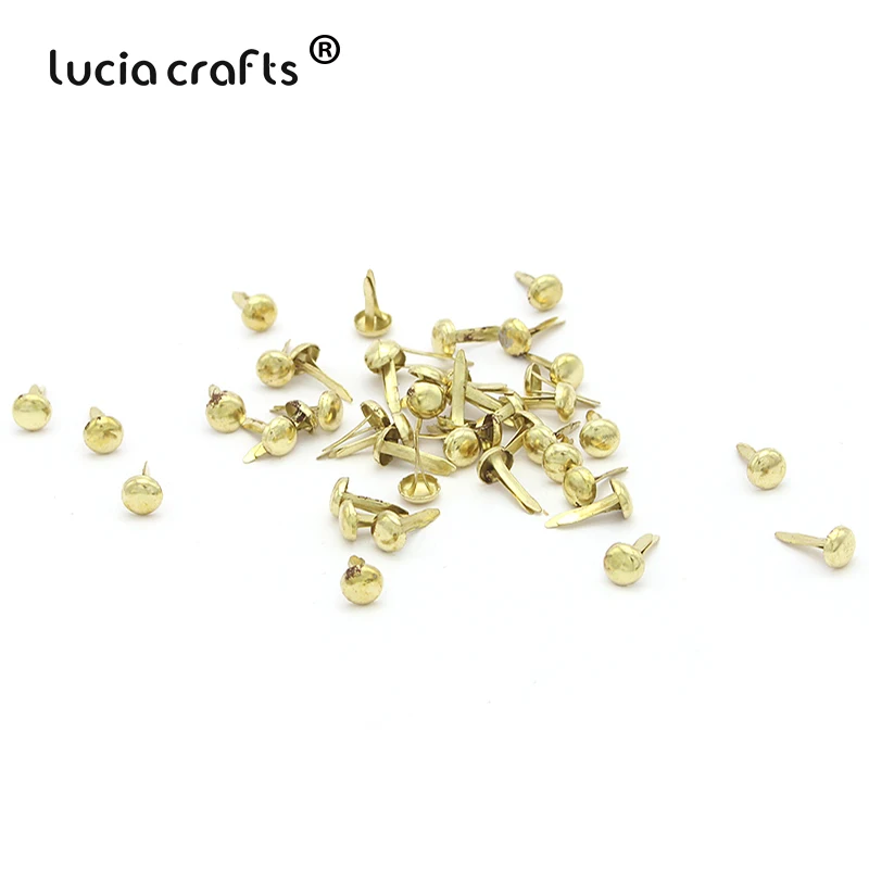 Lucia crafts 100 шт 6*12 мм металлический ремесленный круглый Скрапбукинг Украшение застежка Brads для декор обуви DIY аксессуары G0939