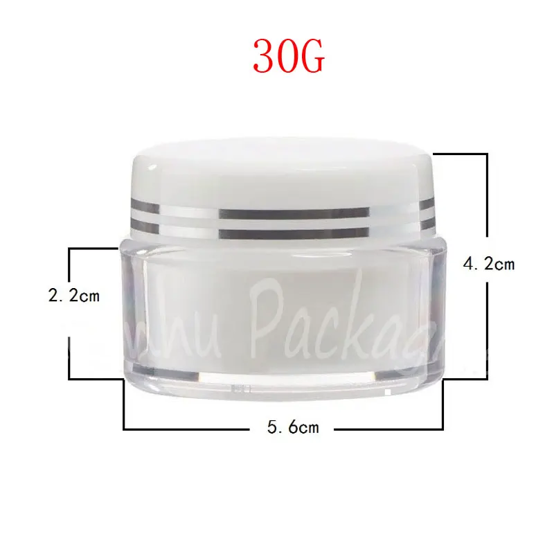 

30G Empty Round Plastic Cream Bottles , 30CC Eye Cream / Mask Packaging Bottle , Empty Cosmetic Container ( 30 PC/Lot )