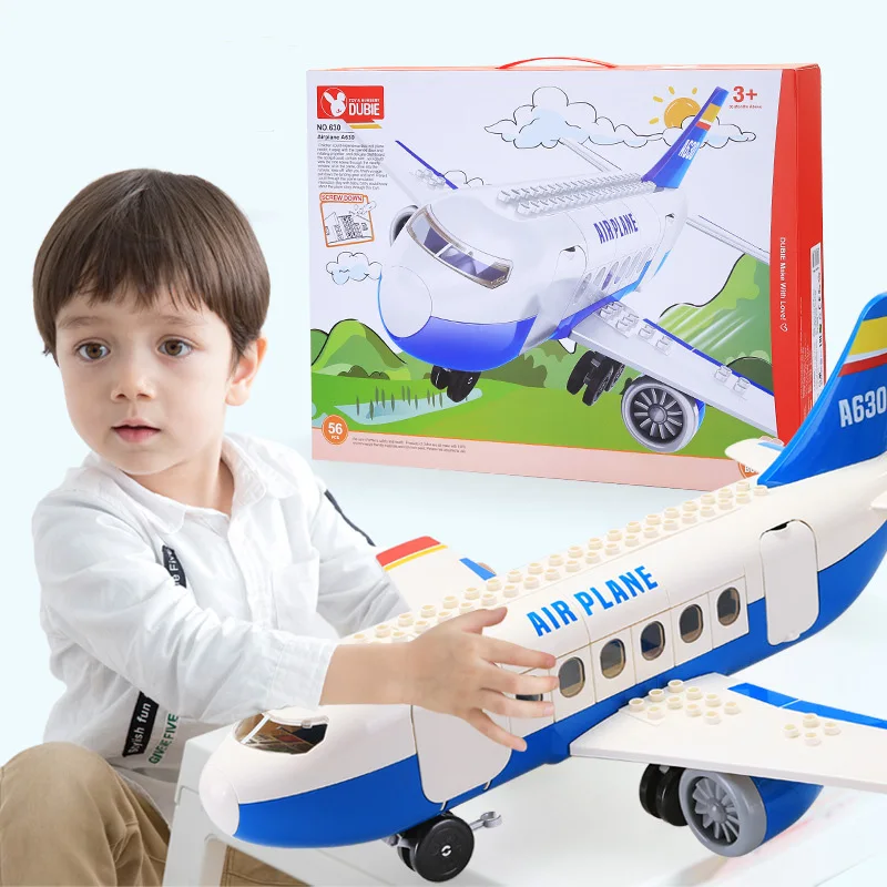 63Pcs DIY 57cm Large Airbus Aircraft Airplanem Model Plane Building Blocks Sets Kids Boys Gifts Bricks Toys | Игрушки и хобби