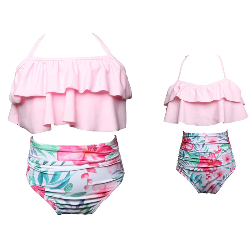 Matching Family Bathing Suits Mother Girl Bikini Swimsuit For Mom and Daughter Swimsuits Female Children Baby Kid Beach Swimwear