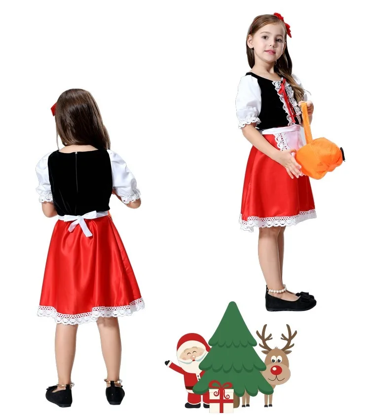 Детский костюм на год и Хэллоуин; нарядное платье принцессы для маленьких девочек; Детские вечерние маскарадные костюмы с красной шапочкой