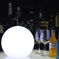 Lampe boule Rechargeable avec télécommande, luminaire décoratif d'intérieur et d'extérieur, idéal pour une Table de nuit, un Bar, un bureau, une fête, un jardin ou une piscine 