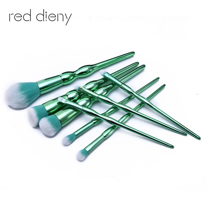 Buy Pro 8Pcs/Set Gourd Handle Green Makeup Brushes