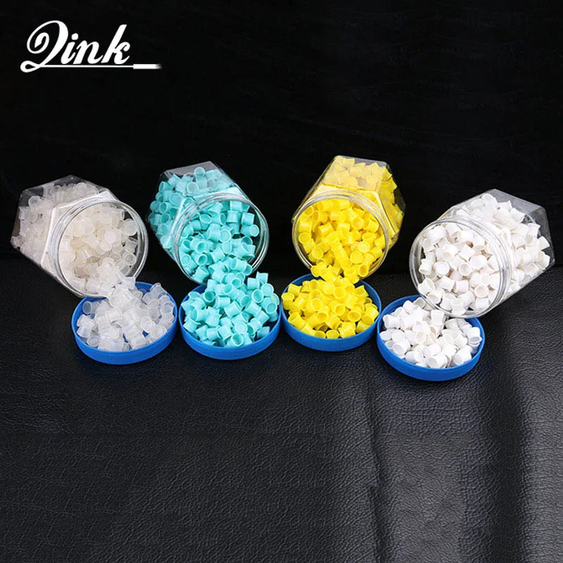 QINK 300Pcs/Bottle Soft Silicone Tattoo Ink Cap New Designed Cup Base