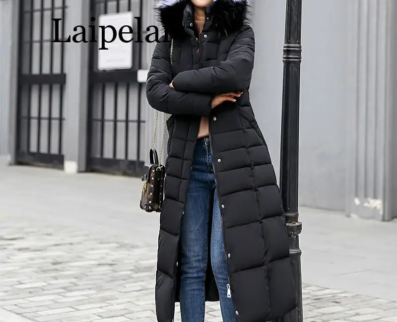Laipelar Long Woman Coat Jacket Fashion Winter Jacket Women Thick Parka female Slim Fur Winter Warm Cotton Coat For Women