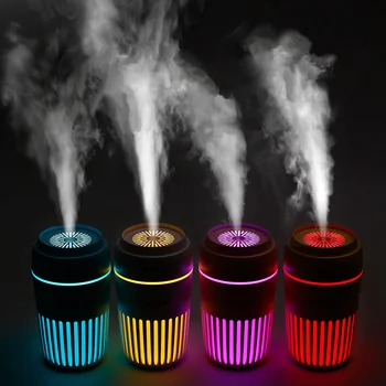 

300ML Ultrasonic Air Humidifier Space Time Cup USB Essential Aroma Oil Diffuser Car Humidifiers With Colorful Night Light