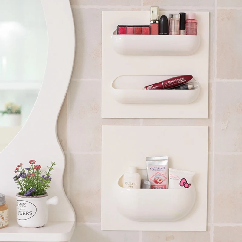 4 Styles Wall Suction Cup Kitchen Bathroom Storage Rack Can Use