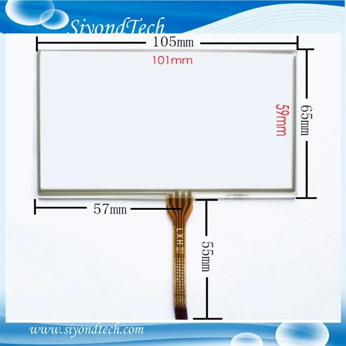 

Free Shipping!!! 1PC 4.3inch Resistive Touch Screen 105MM*65MM Digitizer For Car/GPS/MP4/MP5