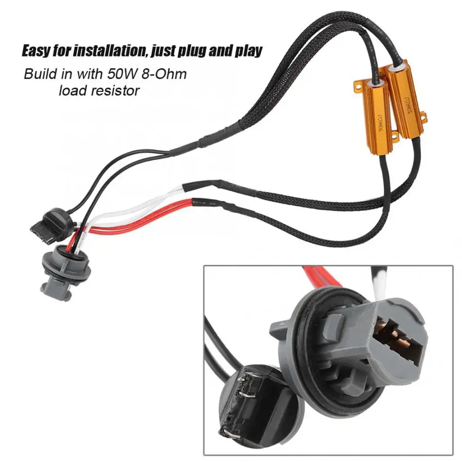

2PCS 7443 LED Load Resistor Decoder Fog Brake Light Anti-Flicker Flash Error Canceller Alloy Car Accessories New arrives