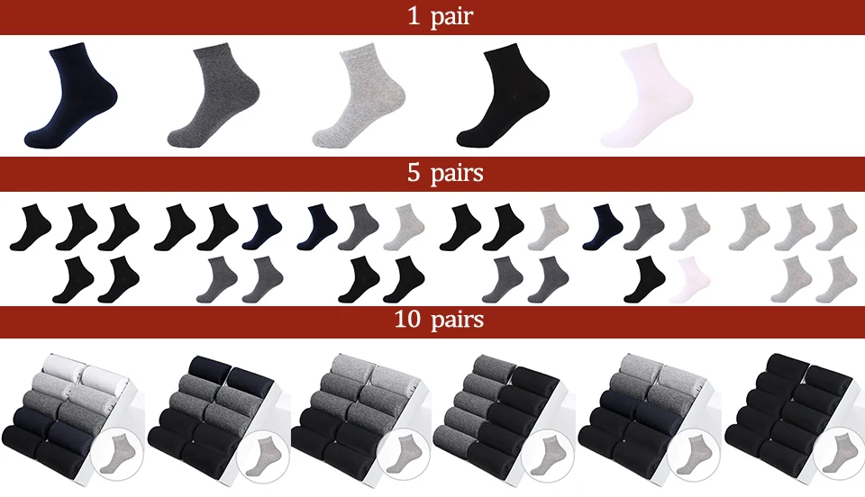 Casual Men's Business Socks For Men Cotton Brand Crew Black White Gray Long Male Socks New Warm Autumn Winter 1 5 10 pairs