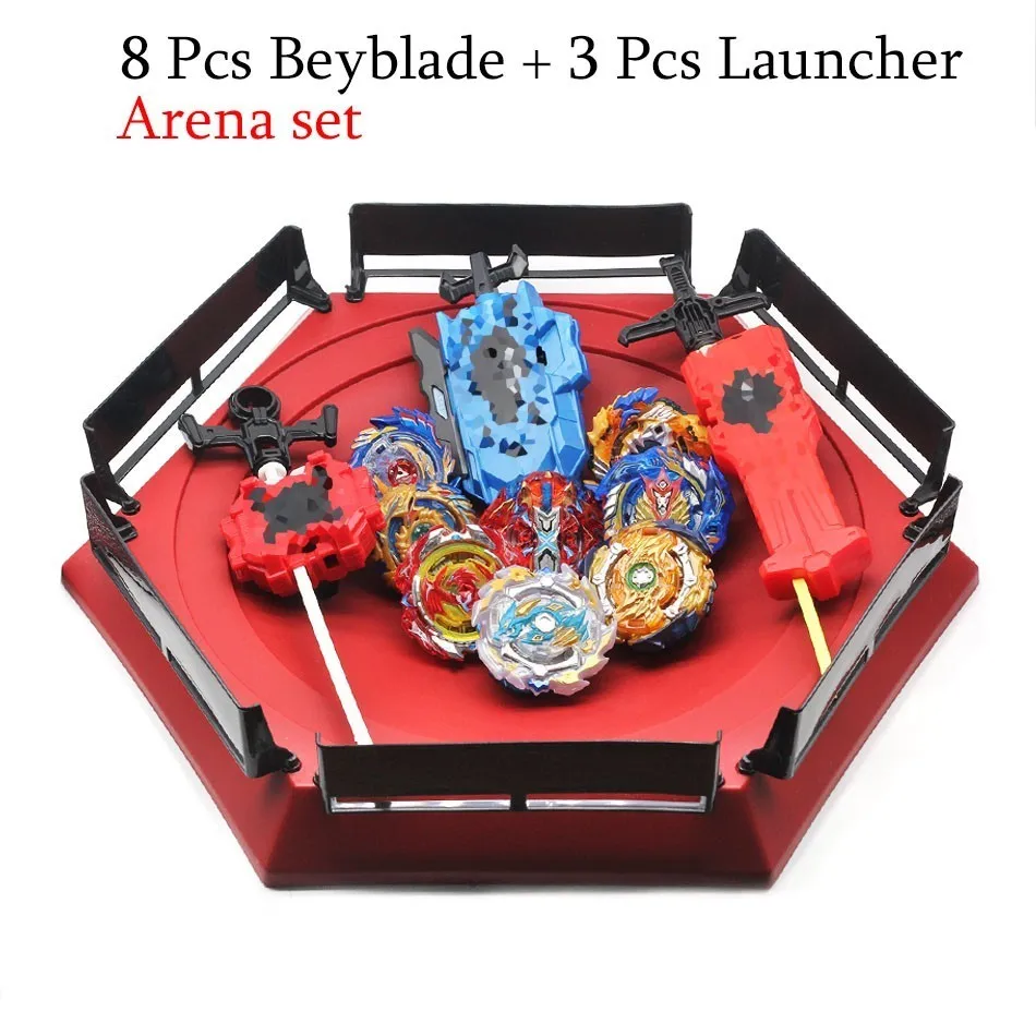 Прямая Beyblade Burst B139 игрушки с пусковым устройством стартер и арена Bayblade Металл Fusion Бог спиннинг Топы Bey Blades игрушка - Цвет: 8PCS-5