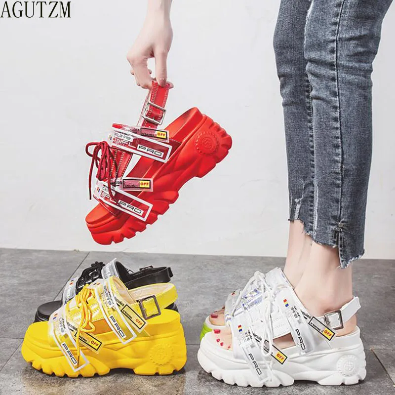 AGUTZM النساء الصنادل 2019 الصيف الشاطئ اصبع القدم مفتوحة امرأة Sandalias تنفس سميكة الوحيد إسفين موهير عارضة الأحذية Z82 AGUTZM النساء الصنادل 2019 الصيف الشاطئ اصبع القدم مفتوحة امرأة Sandalias تنفس سميكة الوحيد إسفين موهير عارضة الأحذية Z82