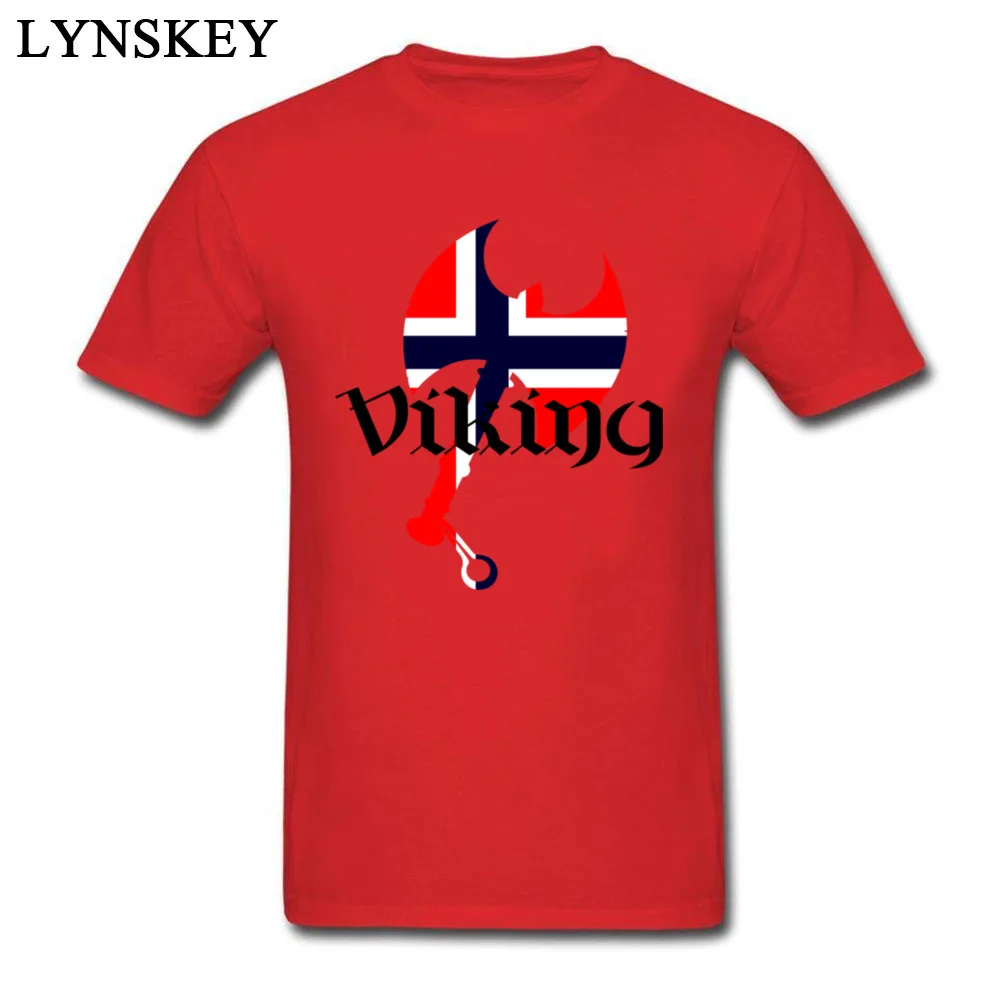 Male Cheap Casual Tops Shirt Funny Crew Neck Summer/Autumn 100% Cotton T Shirt Summer Short Sleeve Tee Shirts Top Quality Norwegian norse norge norway flag axe red