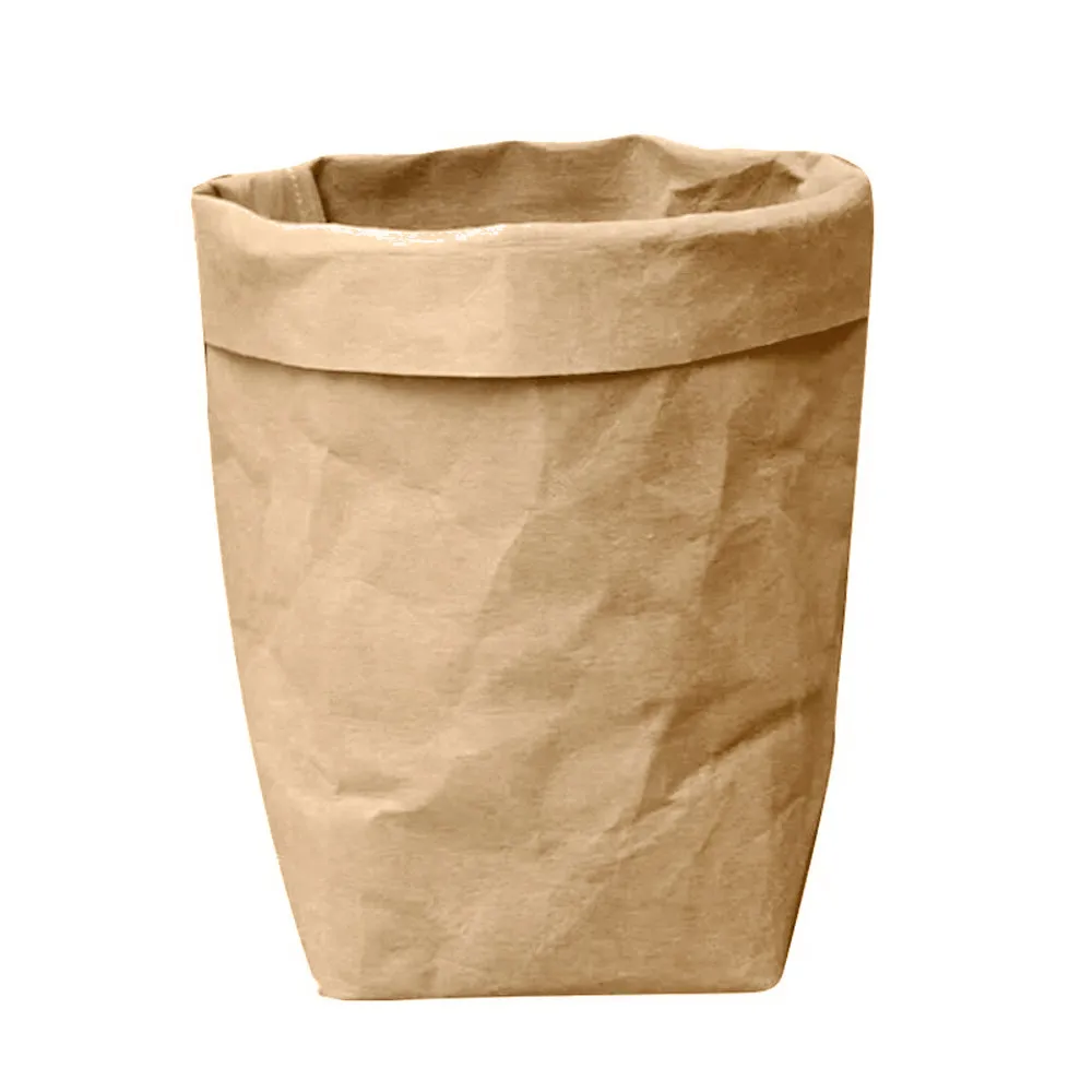 INS стиль корзина для хранения одежды крафт-бумажный мешок цветочные горшки многофункциональная домашняя игрушка косметичка фото Декор - Цвет: Brown