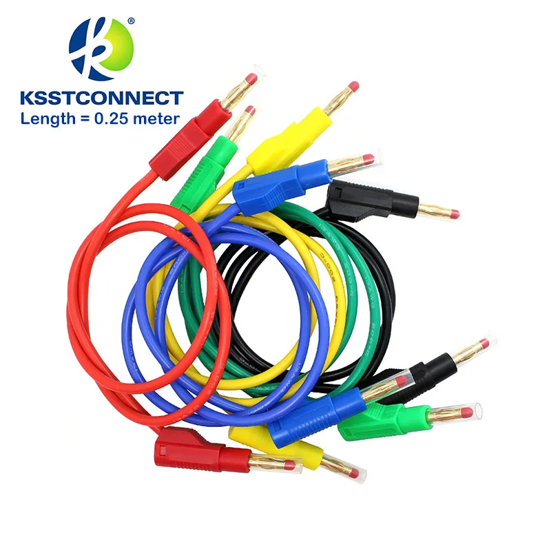 

TL470G Length=0.25 meter High Quality 13AWG2.5seq mm flexible silicone test leads 4mm male retractable plug stackable leads