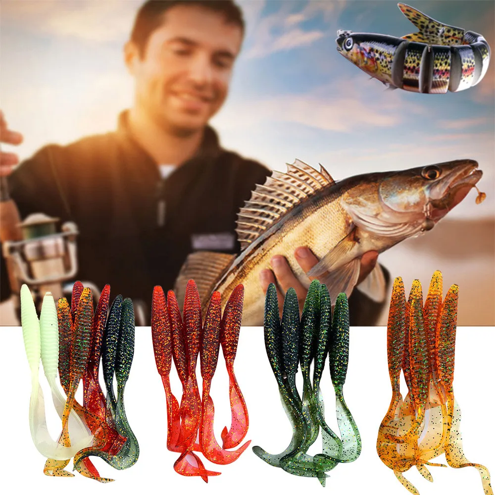 

Best Selling 2019 Hot Bright Fishing Bait Soft Lure Belly Chest Fork Dice Simulation Maggots 5pc bag Cebo de pesca