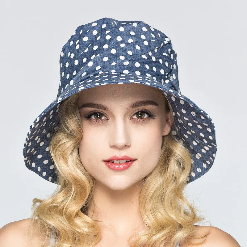 Buy Fashion Style Wave Point Drape Sun Hats Adult Girls Outdoor Casual Sun Hats