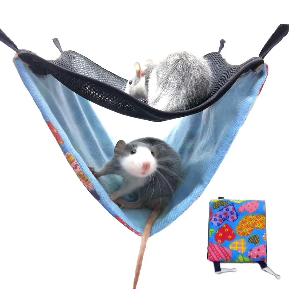 

Pet Hammocks Hanging Bed Nest Double Layer Breathable Mesh Hammock For Chinchillas Ferrets Small Pet Cotton Nest Pet Supplies