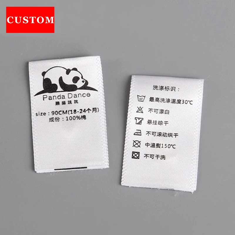 Factory Customized Made Garment Washing Label Coated Tape Clot Printed