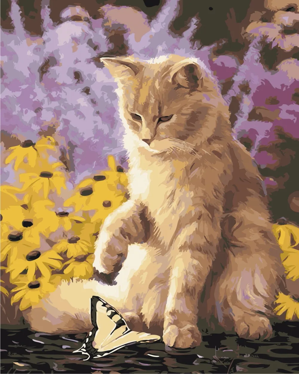 Картина маслом по номерам diy картина Рисование по номерам на холсте картина ручной росписью Волк тигр кошка WQ008